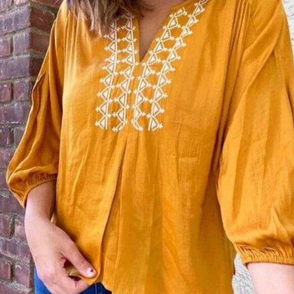 NWT Dolan Anthropologie Alvia Peasant Top Small - Picture 1 of 7